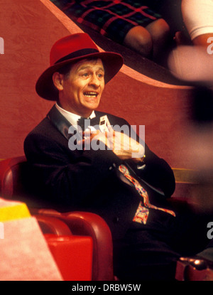 Alex Hurricane Higgins at The Embassy World Snooker Tournament, Crucible Theatre Sheffield in the early 1980’s Stock Photo