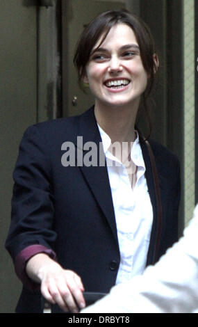 Keira Knightley  on the set of her new movie 'Can A Song Save Your Life?'  New York City, USA - 12.07.12 Stock Photo