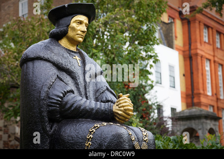 The statue of Sir Thomas Moore outside Chelsea Old Church, London, UK. Stock Photo