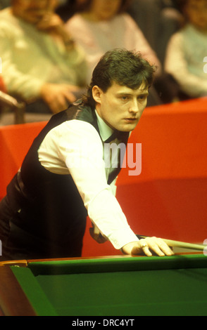 Jimmy 'Whirlwind' White at The Embassy World Snooker Tournament, Crucible Theatre Sheffield in the early 1980’s Stock Photo