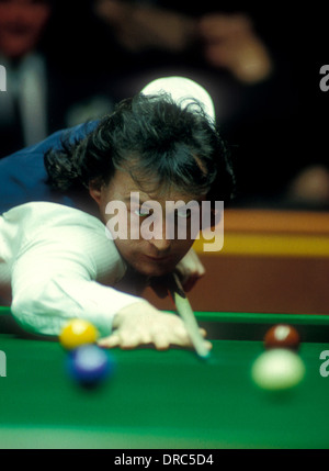 Jimmy 'Whirlwind' White at The Embassy World Snooker Tournament, Crucible Theatre Sheffield in the early 1980’s Stock Photo