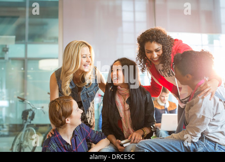 University students talking Stock Photo