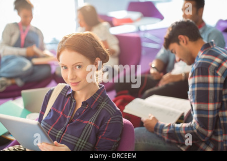 University students studying in lounge Stock Photo