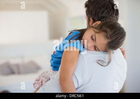 Father and daughter sleeping Stock Photo - Alamy