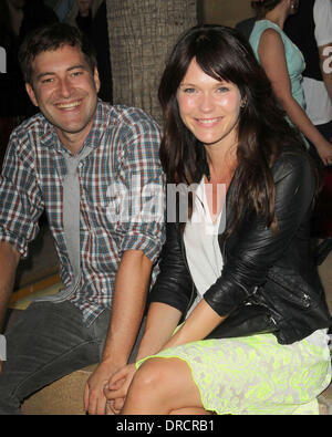 Mark Duplass, Katie Aselton attending the Los Angeles premiere of Ruby Sparks, held at The Lloyd E. Rigler Theatre Hollywood, California - 19.07.12 Stock Photo