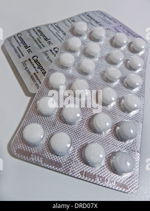 Campral acamprosate tablets. Stock Photo