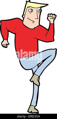 cartoon man jogging on spot Stock Vector