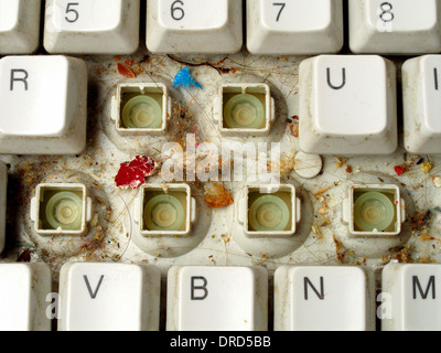 Computer keyboard with keys removed for cleaning Stock Photo