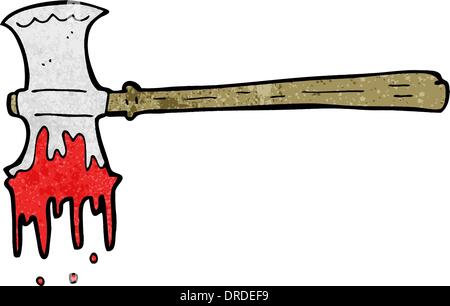 cartoon bloody axe Stock Vector