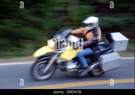 Motorcycle in motion Stock Photo