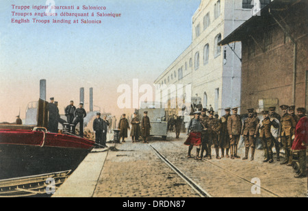 English Troops landing at Thessaloniki Stock Photo