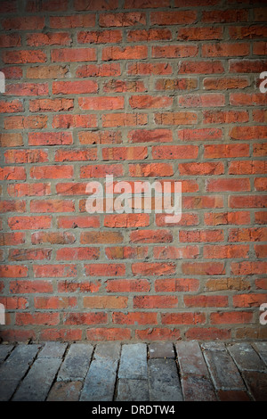 Old brick wall and floor texture background Stock Photo