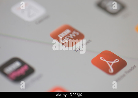 Close up of icon for the BBC News app on an iPad Stock Photo - Alamy