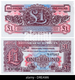 1 Pound banknote, British Armed Forces, 1948 Stock Photo