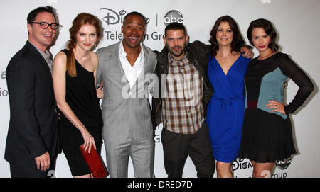 Josh Malina, Darby Stanchfield, Columbus Short, Guillermo Diaz, Bellamy Young and Katie Lowes 2012 TCA Summer Press Tour - Disney ABC Television Group Party held at The Beverly Hilton Hotel Beverly Hills, California - 27.07.12 Stock Photo