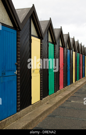 Lowestoft beach huts Stock Photo