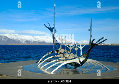Viking ship sculpture, Reykjavik, Iceland Stock Photo
