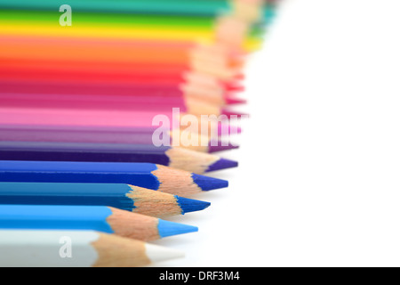 Color pencils on white background Stock Photo