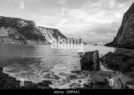 Man of War Bay and Man O'War Cove next to Durdle Door on the Jurassic Coast near Lulworth in Dorset, England. Stock Photo