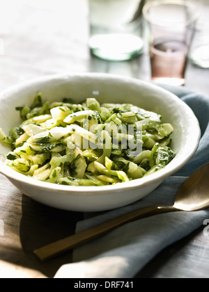 Maryland USA buffet table set up in garden Salads buffet Stock Photo