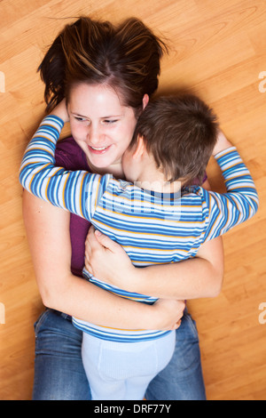 Mother hug. Portrait of mother and child hugging. Mother hugging and