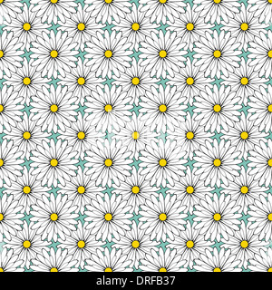 A repeat seamless pattern of daisies Stock Photo