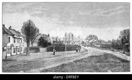 Hadley Green site of the battle of Barnet Monken London Borough of Barnet. Circa 1880 Stock Photo