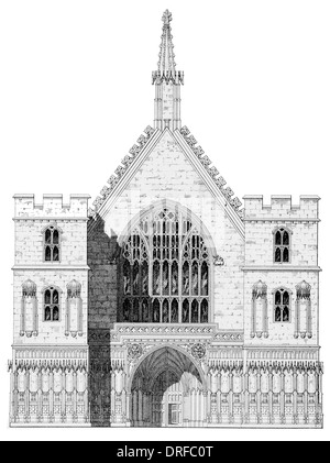 Front Elevation of Westminster Hall part of the Palace of Westminster London. Stock Photo
