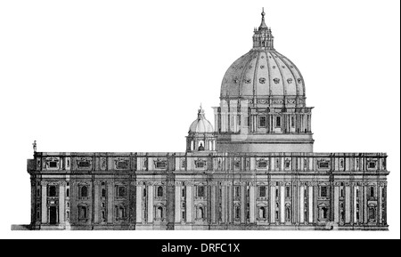 Saint Peters Basilica . North front elevation Vatican City Stock Photo