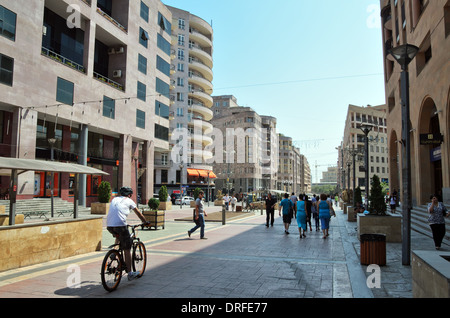 Business buildings on Northern Avenue in Yerevan, Armenia Stock Photo