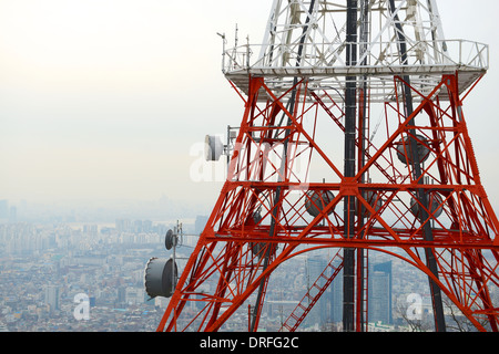 satellite dish tower Stock Photo