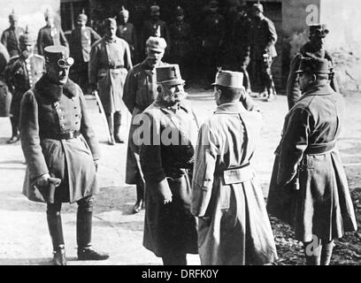 Archduke Friedrich, Erich von Falkenhayn and Hermann von Staab, 1917 ...