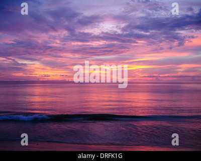 colorful sunset over the Andaman Sea in Khao Lak, Thailand Stock Photo