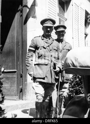 General Sir Hubert Gough and his ADC, WW1 Stock Photo