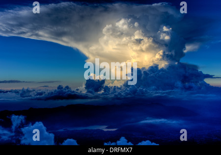Large Cumulus Sunset Clouds from Mt. Fuji Stock Photo