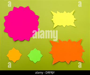 Cartoon bubbles on a green background Stock Photo