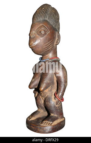 Nigerian Ibeji Figure - Carved Wooden Figure Made To House The Soul Of A Dead Twin Stock Photo