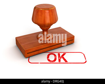 Rubber Stamp Ok  (clipping path included) Stock Photo