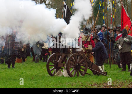 British soldiers discharge muskets fire at 