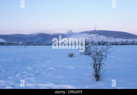 Oymyakon (coldest village on earth) in January Stock Photo