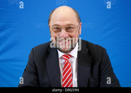 Berlin, Germany. January 25th, 2014. Pictures of the SPD party Managers meeting realized at the SPD Headquarter in Berlin. / Picture: Martin Schulz (SPD), President of the European Parliament and Executive of the SPD Officer for the European Union, Credit:  Reynaldo Chaib Paganelli/Alamy Live News Stock Photo