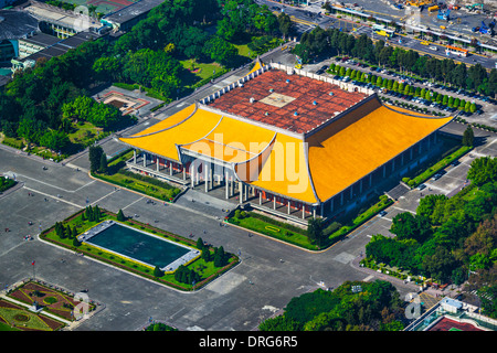 Taipei, Taiwan at Dr. Sun Yat-sen Memorial Hall aerial view. Stock Photo