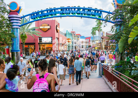 Visitors, families, children, people having fun in DisneyQuest in Walt Disney World in Florida. Stock Photo