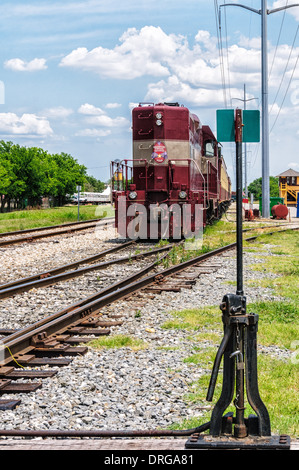 Vinny, 1953 GP-7 Diesel Locomotive, Grapevine Vintage Railroad, Grapevine, Texas Stock Photo