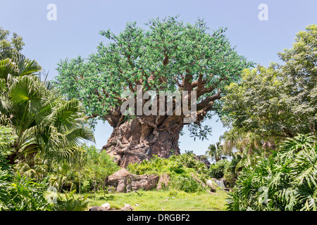 The Tree of Life in the Animal Kingdom in Walt Disney World in Florida. Stock Photo