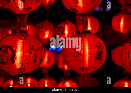 chinese lanterns for chinese new year in night Stock Photo