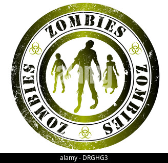 zombies grunge stamp, in english language Stock Photo