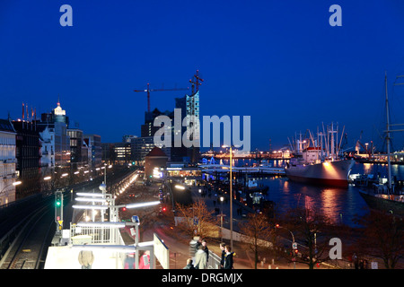 Underground Station (U-Bahn) Landungsbruecken near Elbphilharmonie, Hamburg harbor, Germany, Europe Stock Photo