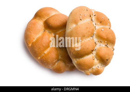 top view of two rolls on white background Stock Photo