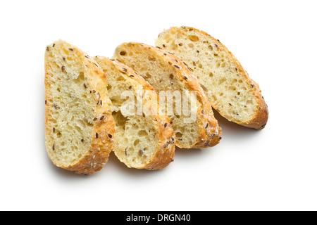 sliced bread on white background Stock Photo